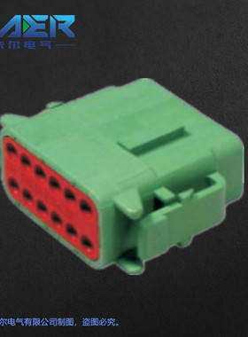 厂家供应汽车连接器DTM06-12SC绿色12芯阻燃线束接插件