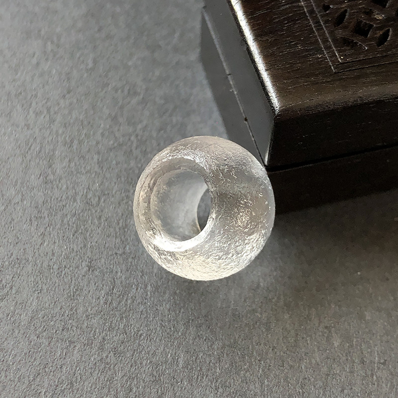 大孔道清代官造宫廷御用古法老琉璃算盘珠13+mm水晶白文玩diy配饰