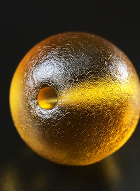 清代官造宫廷御用古法老琉璃散珠 琥珀金14mm手串念珠多宝diy配饰