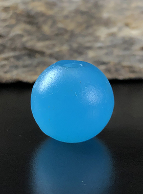 清代官造宫廷御用古法老琉璃散珠13+mm晴蓝色 玉质感手串多宝配饰