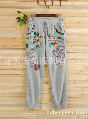 运动裤女宽松rough春秋棉ins潮休闲卫裤哈伦裤长裤灰色火车女裤子