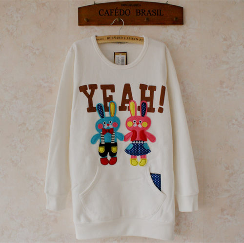 卫衣2021rough兔女加绒厚款外套