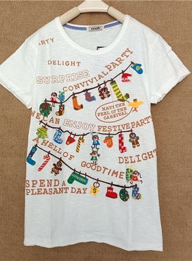 晾礼物短袖T恤2025年新款女日系rough夏季薄款纯棉学生白色绣花潮