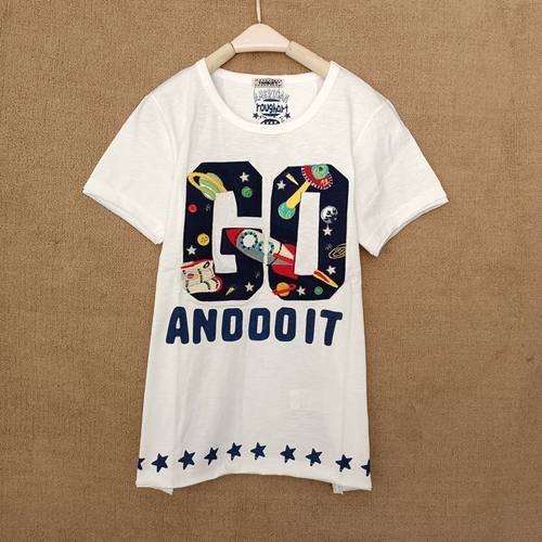 纯棉短袖t恤女装夏季2024韩版学生宽松百搭半袖rough星上衣ins 潮