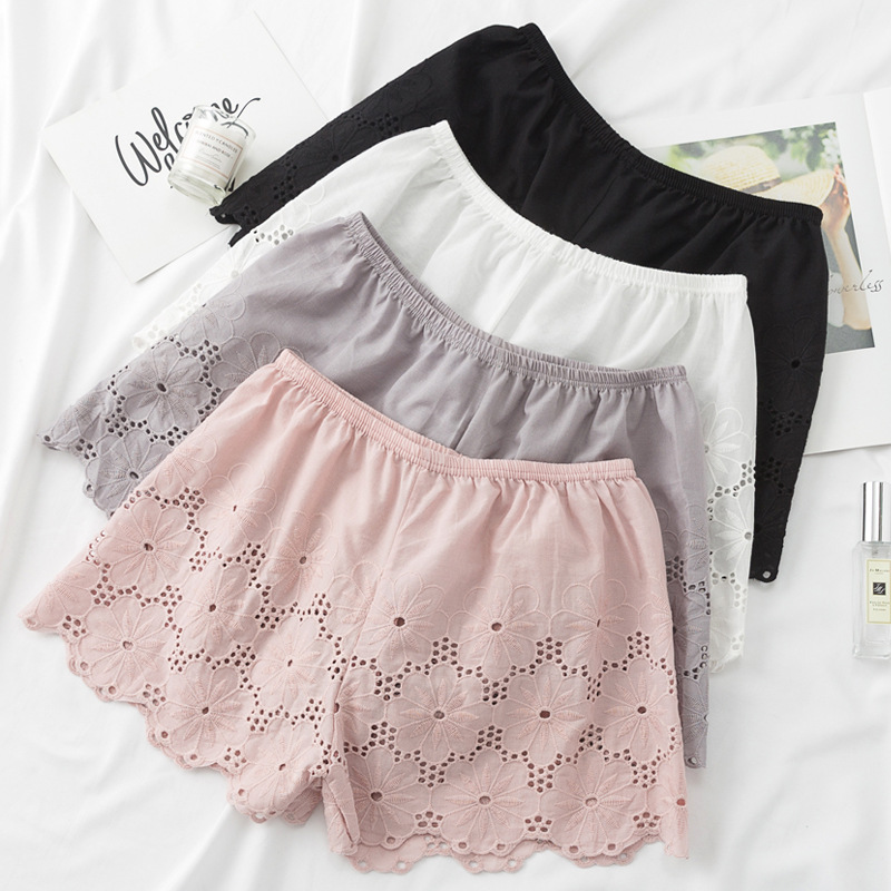 2021 Korean Edition fashion summer pure cotton Safety trousers Hollow flower Three minutes of pants Large Easy Primer shorts Wide leg pantsin the Women's clothing/Boutique , Pants , Leggings  category - from Buy2taobao.com to provide professional Taobao agent buy service