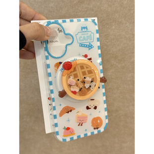 卡通小众华夫饼摇摇乐支架适用ihone16promax苹果15pro磁吸壳14保护套13双层imd创意17pro可爱日韩ins风个性