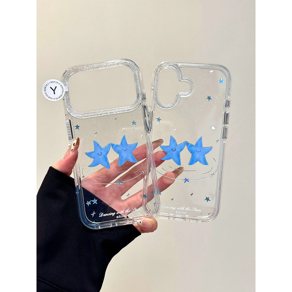 ins风小众跳舞的星星透明适用苹果17promax手机壳15iphone16pro保护套13/14双层IMD高级感带手链小众气囊防摔,3C数码配件,手机保护套/壳,淘宝优惠券,粉丝福利购,淘宝优惠卷
