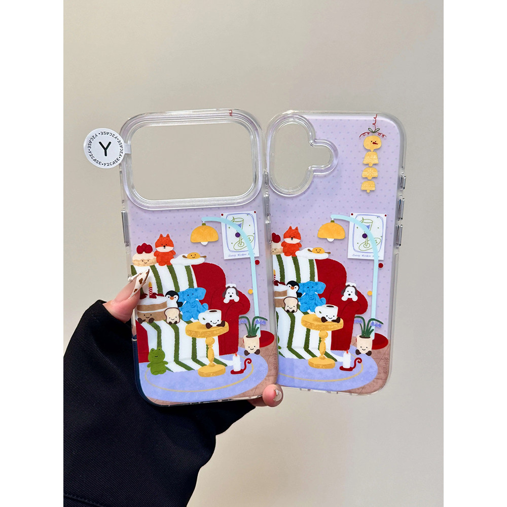卡通可爱沙发小动物公仔适用苹果17promax手机壳15ipho
