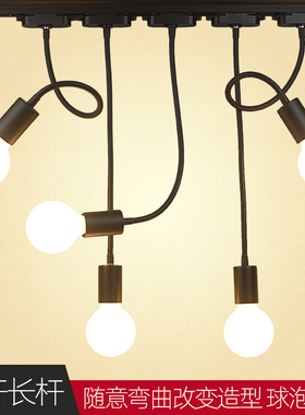 LED软管射灯轨道灯长杆弯曲服装店美术室创意背景墙 直播间补光灯