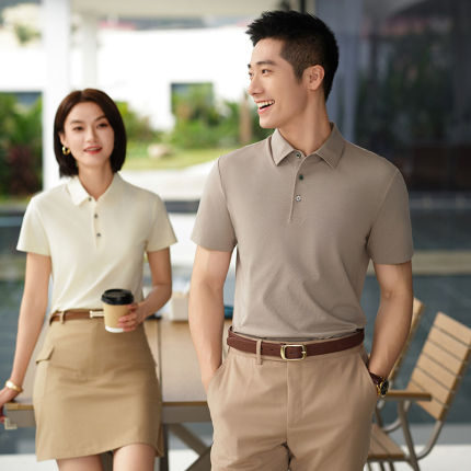 HANLING韩领GF81012工作服t恤定制短袖翻领polo衫工装工衣印字夏
