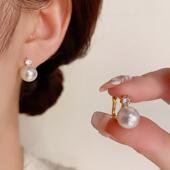 高级感耳钉小众耳饰 爆款 法式 轻奢气质锆石珍珠耳扣耳环女2025新款