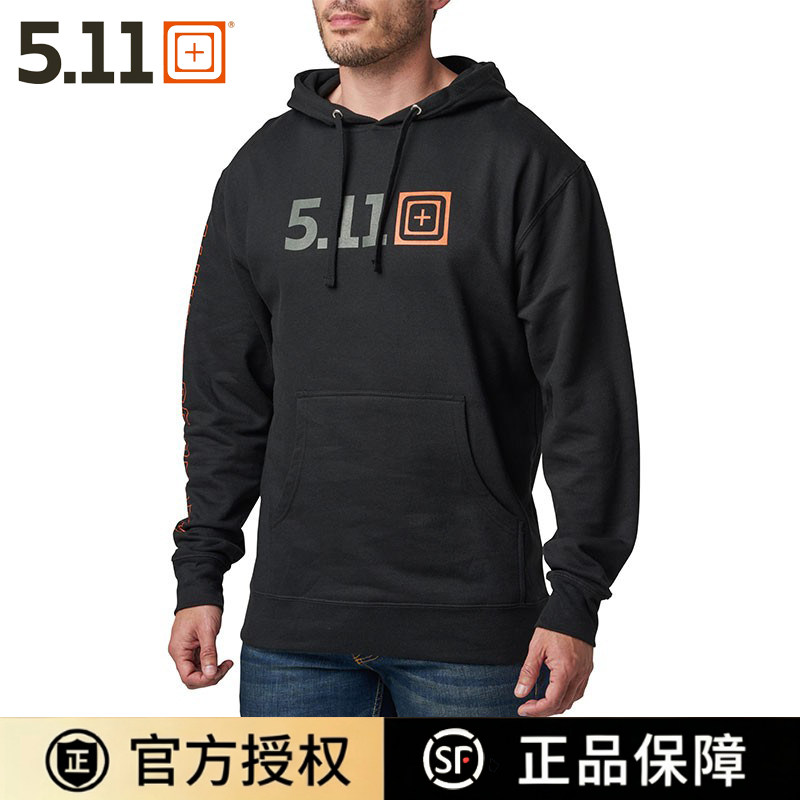 5.11男士休闲卫衣户外运动长袖连帽衫标志款76314福利款