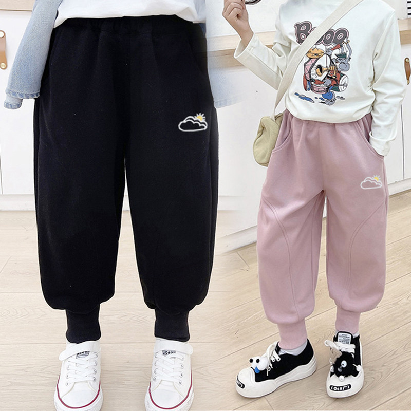 女童裤子春秋季新款儿童休闲卫裤小女孩外穿宽松长裤时尚秋天薄款