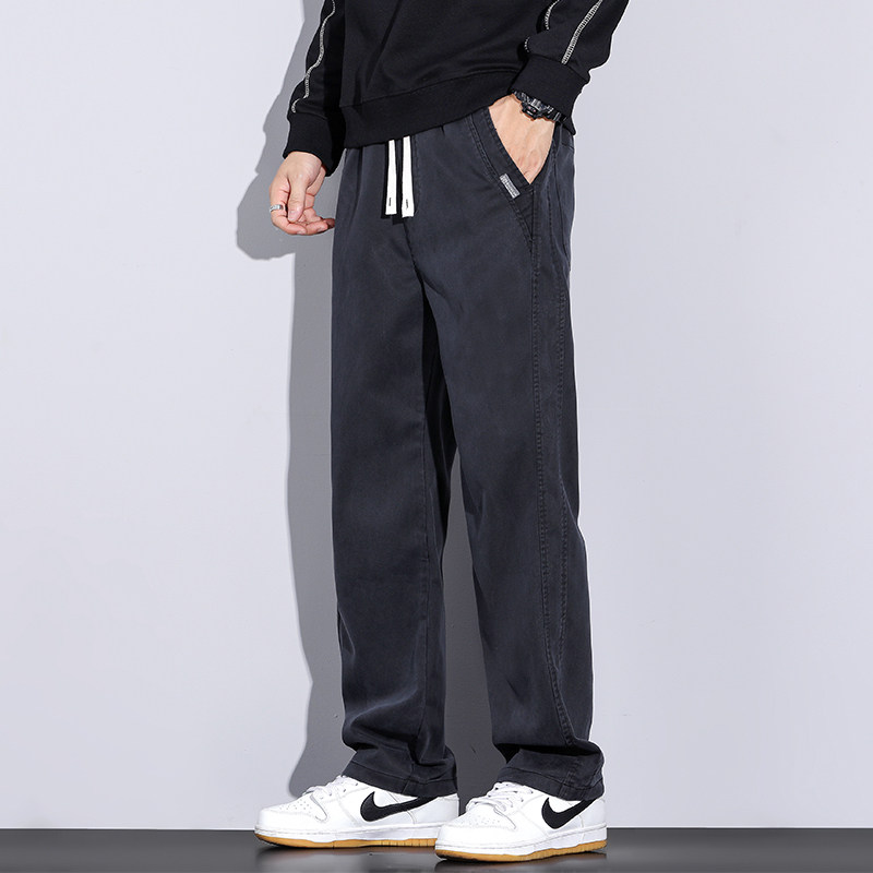 男士休闲裤子男款春季新款宽松直筒阔腿莱赛尔运动裤2067-P55,女装休闲裤,电商A318