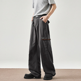 美式复古工装裤男春夏季新款潮牌设计感宽松直筒休闲裤子810-P65，男装工装外套，电商A318