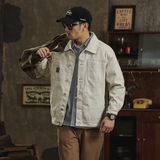 秋季休闲上衣服纯棉工装牛仔外套男潮牌美式宽松夹克男装302-P90，男装工装外套，电商A318
