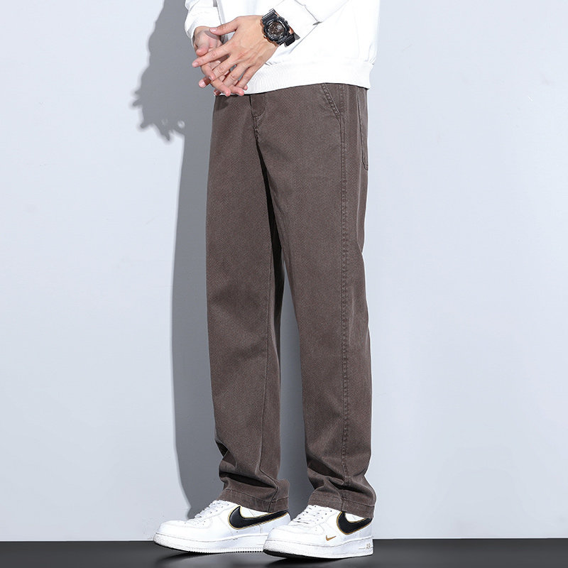 新款男士休闲长裤美式潮牌工装裤子宽松直筒裤阔腿裤秋季2046-P50图片
