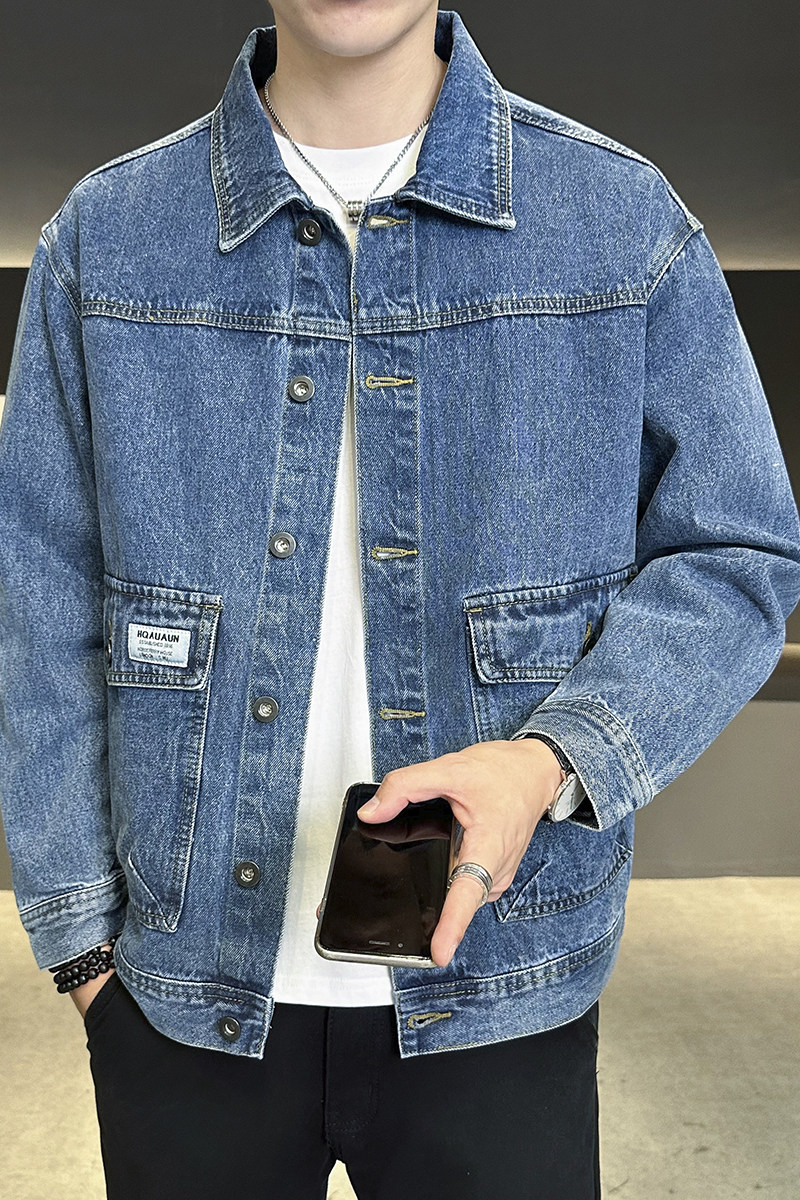 店主风秋季夹克男士潮流美式复古茄克工装休闲牛仔外套男301-P85,男装工装外套,电商A318