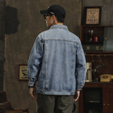 秋季牛仔夹克男外套新款百搭潮牌休闲翻领工装上衣服男款9008-P95，男装夹克，电商A318