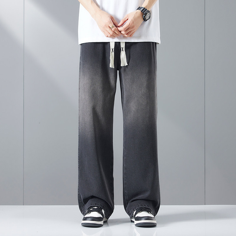 2025春夏季新款美式复古牛仔裤男潮牌宽松直筒阔腿裤子695-P45,男装牛仔裤,电商A318