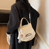 THE COLE日韩大容量简约通勤感托特包新款 文艺布包单肩斜挎手提包