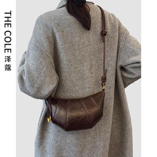 秋冬轻奢高级感斜挎饺子包 2025新款 THE COLE超火可颂牛角包包女式