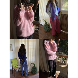 雏菊BellisPerennis2025AW 100%羊绒拉绒轻盈保暖云朵V领毛衣