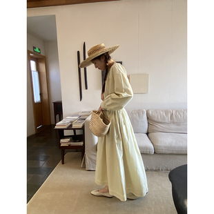 雏菊BellisPerennis2025SS 半身裙 长绒棉120高支亚麻柠檬草绿衬衫