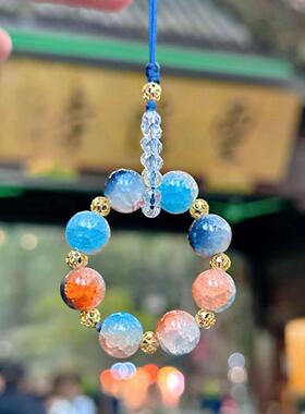 杭州灵Y文创 蓝色多宝手捻 手机链 包挂 挂饰 可盘玩 2217