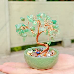 【才才树】绿水水富桂树 桌面多宝摆件 7107
