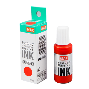 日本产MAX美克司进口 自动号码机 补充液 黑色蓝色红色印油液20ML NR-20补充油 N-504专用海绵