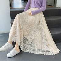 This year, long skirts with lace edges are in vogue for chubby girls. Large-sized ones can make them look slimmer. A-line large swing mesh fairy pleated skirts are popular for girls thumbnail 5