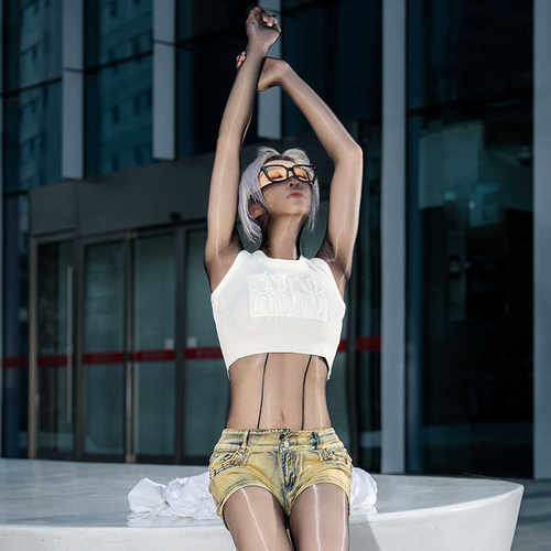 薄连体袜hosexiu油亮高领开裆