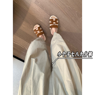 xxs 百搭宽松休闲八分锥形萝卜裤 小个子145日系七分奶奶裤 女夏薄款