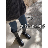 高腰弹力紧身八分小脚裤 145七分加绒加厚牛仔裤 女小个子秋冬韩版