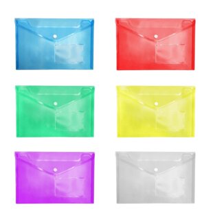 A5透明文件袋 A5纽扣资料档案袋 带名片口袋 印刷logo