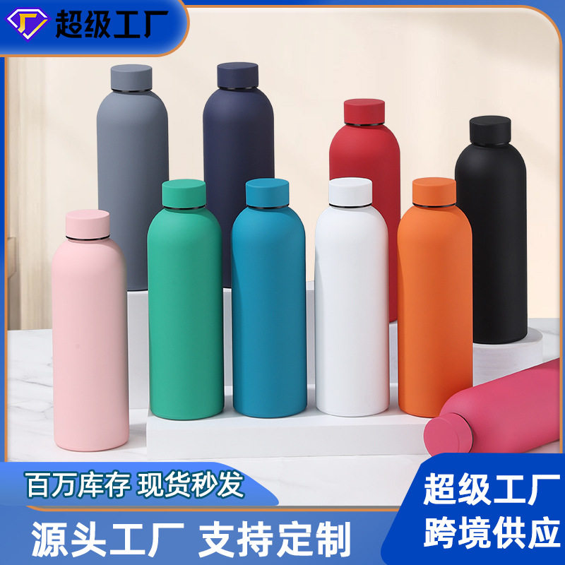 不锈钢真空美式小口瓶户外保温杯大容量运动水杯保冷水杯跨境定制