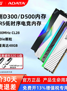 威刚D300/D500G 48G(24G×2)套装 CL28 DDR5 6000Mhz 适配9800X3D