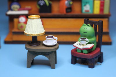 日式狐狸书店微缩拍摄场景摆件