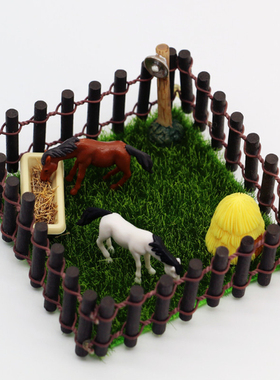 仿真食玩农场马厩模型