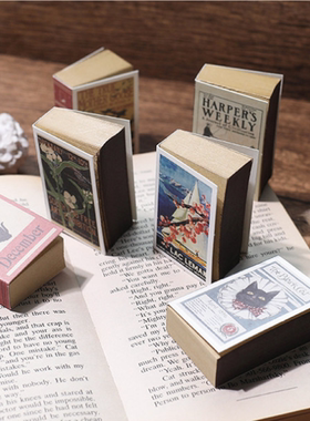 纸微缩摆件复古书房仿真书本