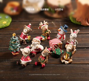 zakka小摆设圣诞节礼物仰望星空小动物圣诞装饰品店铺柜台小摆件