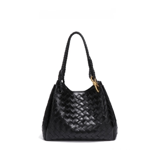 法式复古新款手工编织包手提伞兵包女金属绳扣单肩斜挎包菜篮子包