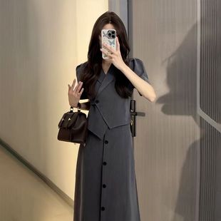 连衣裙 2025夏季 新款 甜美学院风超仙半身裙套装 胖MM显瘦遮肉中长款