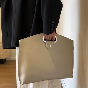 上班族手拎公文包电脑包高级轻奢 通勤手提包大容量包包女2025新款
