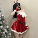 Рождественский красный [топ + короткая юбка + головной убор + кольцо шеи + перчатки]
