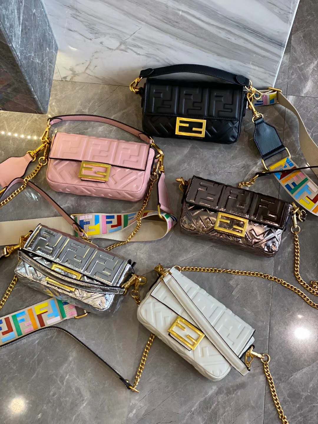 法棍包2021新款歐美真皮斜挎單肩包女潮頭層牛皮鏈條手提包女包包