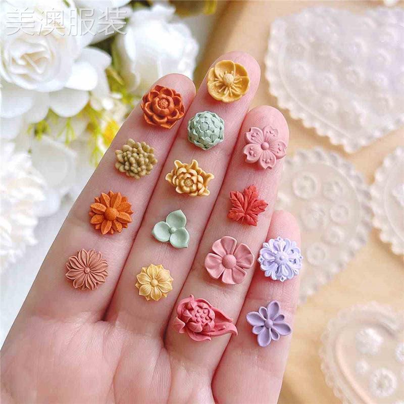 Polymer Clay Mold Butterfly Embossed Lace Floral Flower Leaf
