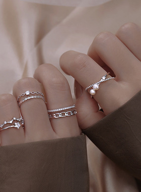 宁语设计感星星单人戒女锆石冷淡