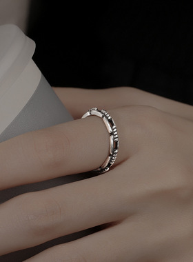 原宿开口甜酷风韩版锁链戒指